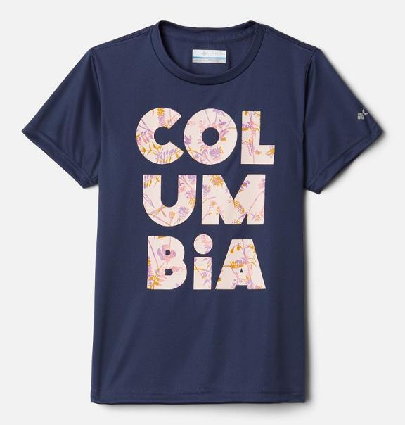 Columbia T-Shirt Dreng Petit Pond Blå AZWD70691 Danmark